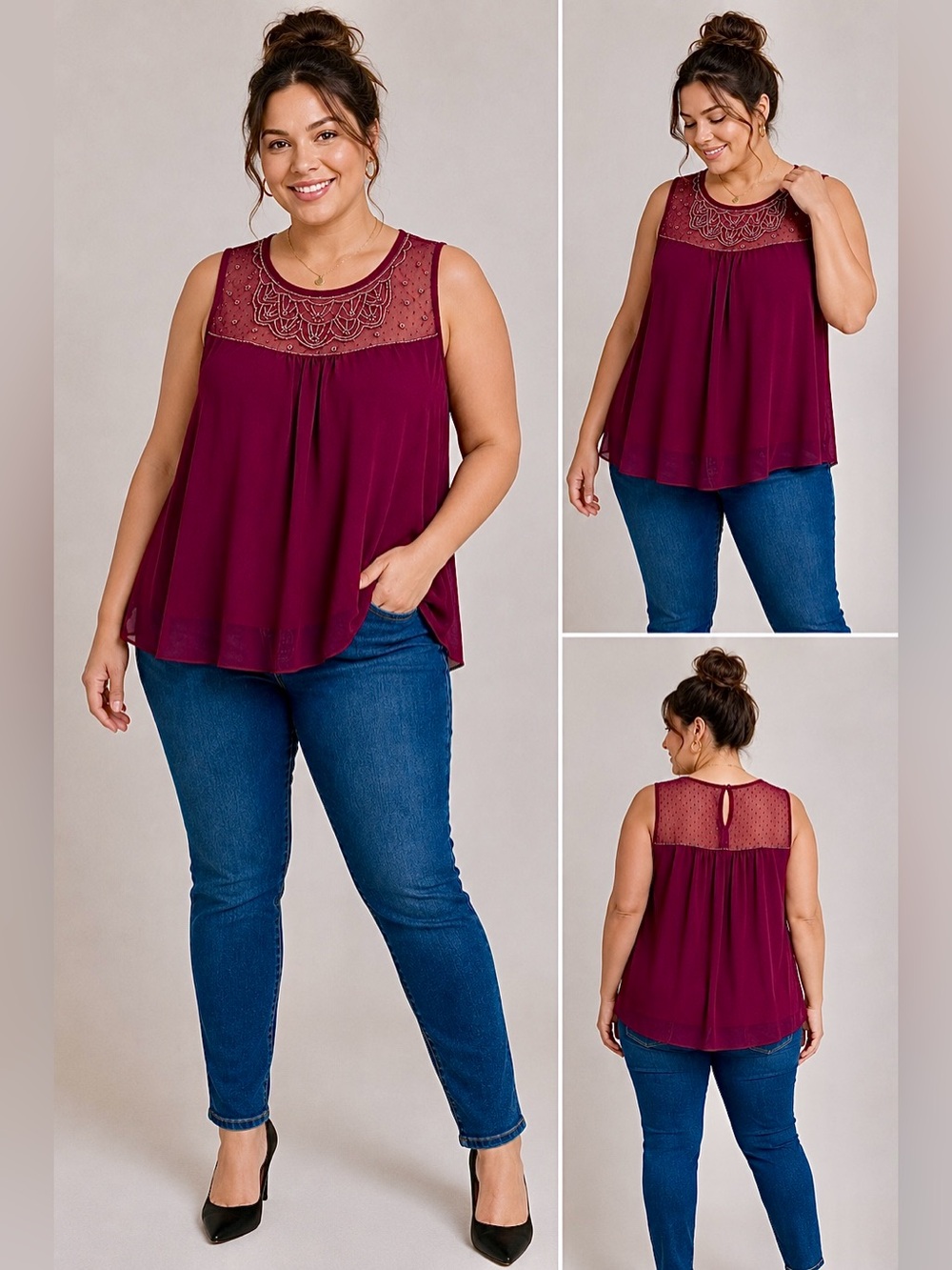 NWT Gorgeous Beaded Blouse